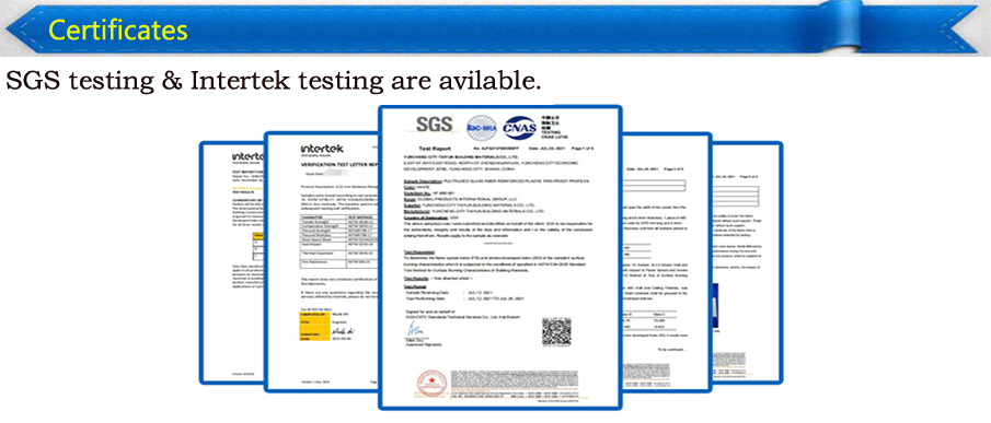 Fiberglass square tube structural testing and resin grade verification